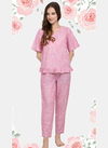 Pink Colour MESMORA MF Night Wear Cotton Top With Bottom Heavy Night Suit Collection 2532